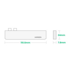 Daugiafunkcinis stebulės prievadas į MacBook Pro / Air 2x USB-C USB-C HDMI 3X USB 3.0 - pilka