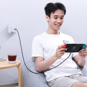 Kabel USB-C-kabel - USB-C Strömförsäljning Snabbladdning 1m - Grå