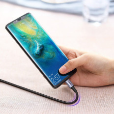 Kabel USB-C-kabel - USB-C Strömförsäljning Snabbladdning 1m - Grå