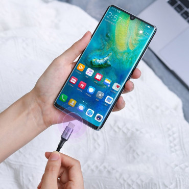 Kabel USB-C-kabel - USB-C Strömförsäljning Snabbladdning 1m - Grå