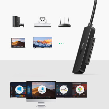 Adapteris HDD SSD 2.5 '' SATA III 3.0 pavaros adapteris USB - juoda