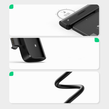 Adaptateur HDD SSD 2.5 '' Adaptateur de lecteur SATA III 3.0 sur USB-C - Noir