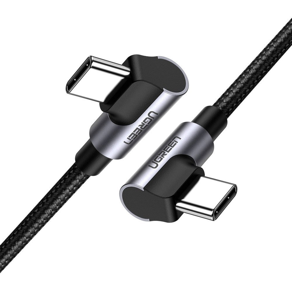 Kábel na uhlov kábla s bočnou USB-C Plug na USB-C Rýchle nabitie 1M - Gray