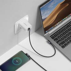 Kábel na uhlov kábla s bočnou USB-C Plug na USB-C Rýchle nabitie 1M - Gray