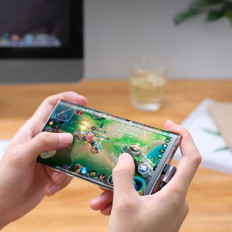 Kabelvinkelkabel med side USB-C-pluggen på USB-C Hurtigladning 1M - Grå