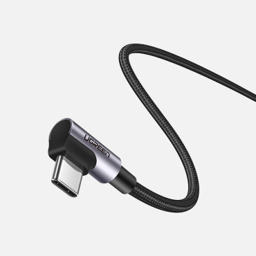 Kábel na uhlov kábla s bočnou USB-C Plug na USB-C Rýchle nabitie 1M - Gray