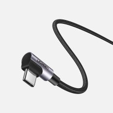 Kábel na uhlov kábla s bočnou USB-C Plug na USB-C Rýchle nabitie 1M - Gray