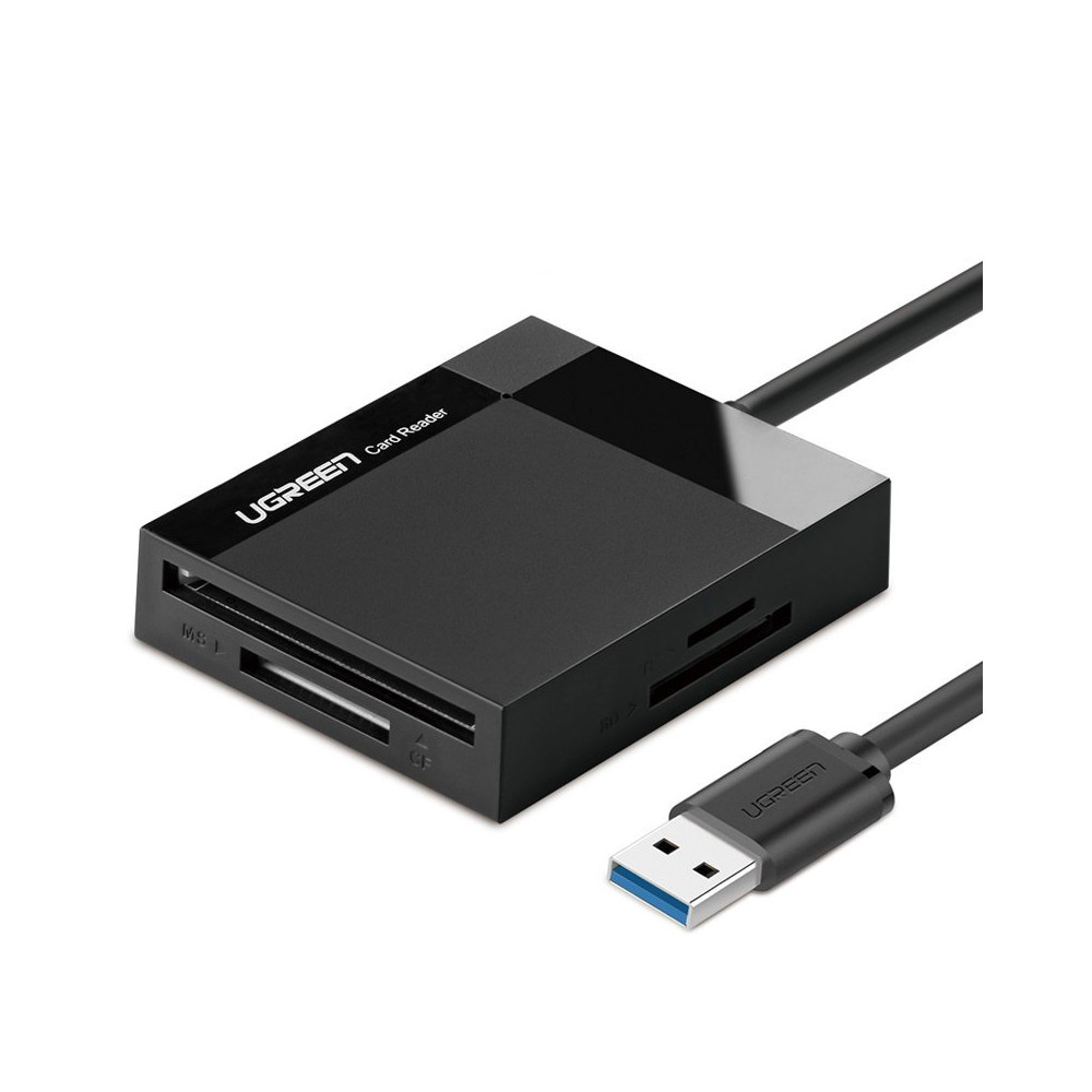 SD / MICRO SD / CF / MS Memory Card Reader / MSB 3.0 - Svart plugg