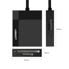 SD / MICRO SD / CF / MS Memory Card Reader / MSB 3.0 - Svart plugg