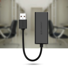 Tarjeta de red externa LAN RJ45 - USB 2.0 100 Mbps - Negro