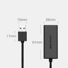 Zunanji LAN RJ45 Omrežna kartica - USB 2.0 MBPS - črna