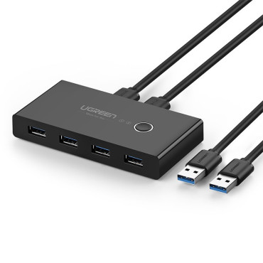 Διακόπτης διακόπτης διακόπτη διακόπτης 4x USB 3.2 Ιατρικός διανομέας USB για δύο υπολογιστές - Μαύρο