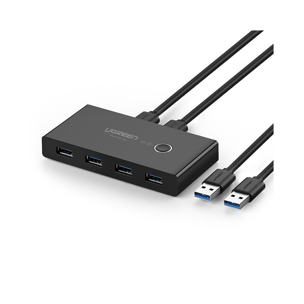 Byt boxnavbrytare 4x USB 3.2 Gen 1 USB-distributör för två datorer - Svart