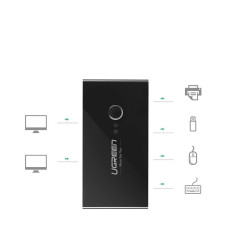 Interrupteur de hub de boîte de commutation 4X USB 3.2 GEN 1 Distributeur USB pour deux ordinateurs - Noir