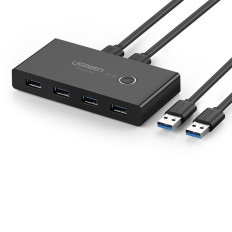 Byt boxnavbrytare 4x USB 3.2 Gen 1 USB-distributör för två datorer - Svart