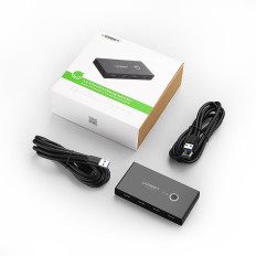 Byt boxnavbrytare 4x USB 3.2 Gen 1 USB-distributör för två datorer - Svart