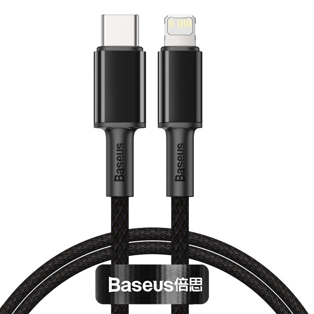 Kabel tråd för iPhone USB-C - Lightning Quick Loading 20W 1M - Svart