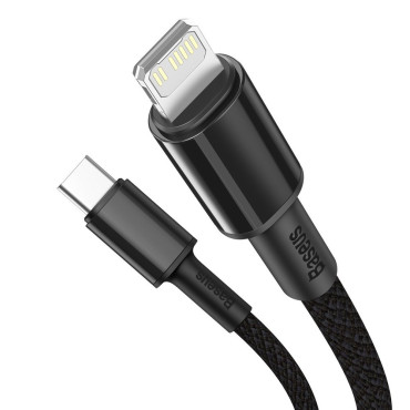 Kabel tråd för iPhone USB-C - Lightning Quick Loading 20W 1M - Svart