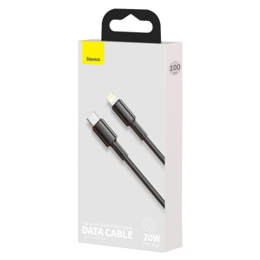 Kabel tråd för iPhone USB-C - Lightning Quick Loading 20W 1M - Svart