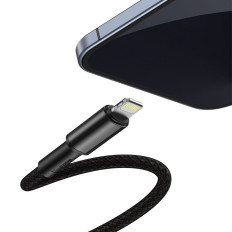 Cable de cable para iPhone USB-C - Lightning Carga rápida 20W 2M - Negro