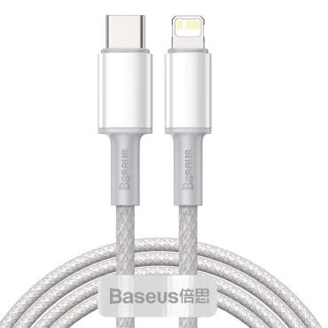 Καλώδιο καλωδίου για iPhone USB-C - Lightning Γρήγορη φόρτωση 20W 2M - Λευκό