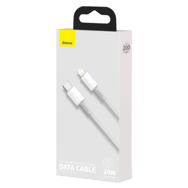 Fil de câble pour iPhone USB-C - Lightning Chargement rapide 20W 2M - Blanc