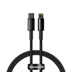 Káblový kábel pre iPhone USB-C - Lightning Rýchle načítanie 20W 1M - celá čierna