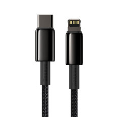 Káblový kábel pre iPhone USB-C - Lightning Rýchle načítanie 20W 1M - celá čierna