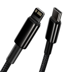 Káblový kábel pre iPhone USB-C - Lightning Rýchle načítanie 20W 1M - celá čierna