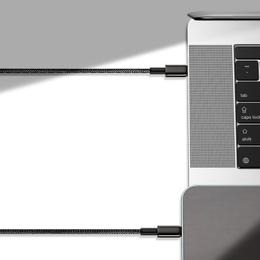 Káblový kábel pre iPhone USB-C - Lightning Rýchle načítanie 20W 1M - celá čierna