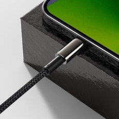 Káblový kábel pre iPhone USB-C - Lightning Rýchle načítanie 20W 1M - celá čierna