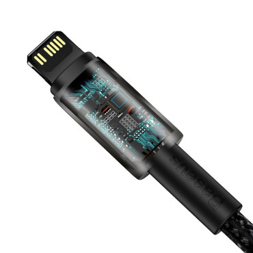 Cabo de cabo para iPhone USB-C - Relâmpago Rápido carregando 20W 1M - preto inteiro