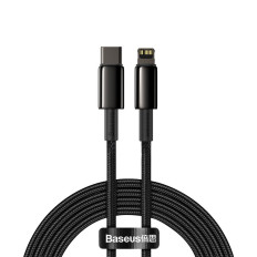 Cable de cable para iPhone USB-C - Lightning Cargando rápido 20W 2m - negro negro