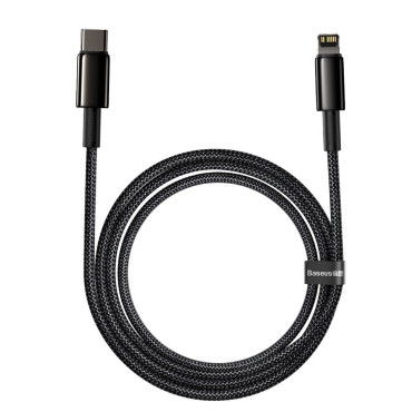Cabo de cabo para iPhone USB-C - Relâmpago Rápido carregando 20W 2M - Black inteiro