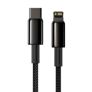 Cabo de cabo para iPhone USB-C - Relâmpago Rápido carregando 20W 2M - Black inteiro