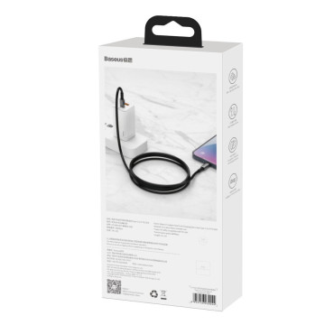 Kabeļu USB-C Cable - USB-C Ātrā iekraušana 100W 2m - visa melna