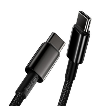 Kabeļu USB-C Cable - USB-C Ātrā iekraušana 100W 2m - visa melna