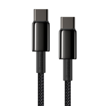 Kabeļu USB-C Cable - USB-C Ātrā iekraušana 100W 2m - visa melna