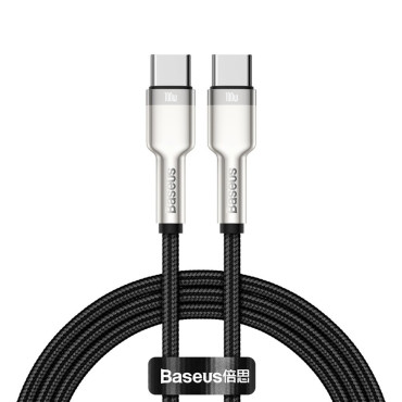 Καλώδιο USB-C - USB-C Cafule Μεταλλικές Δεδομένες Παράδοση ισχύος 100W 1M - Μαύρο