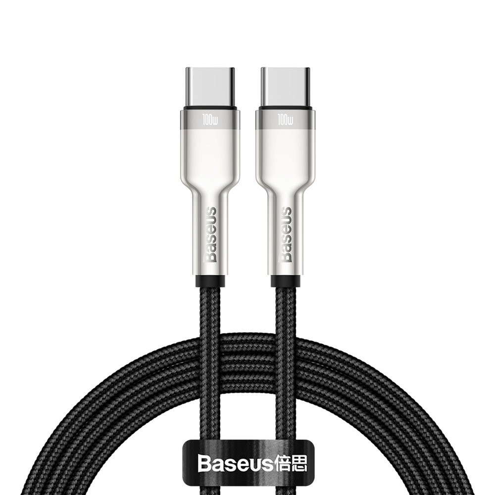 USB-C-kabel - USB-C Cafefule Metal Data Power Leverans 100W 1M - Svart