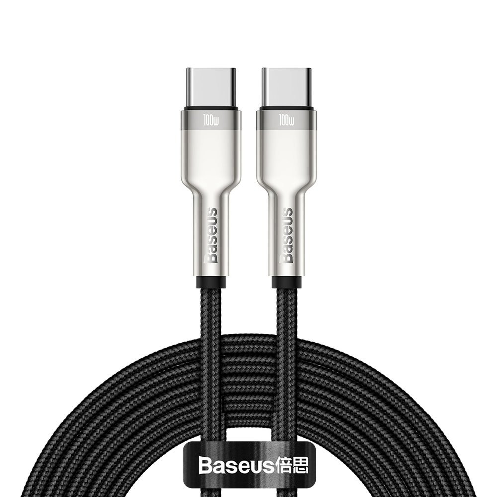 Kábel USB-C kábel - USB-C PEDOTENIE KOVOVÉHO DPHAŤ DODÁVKY 100W 2M - čierna