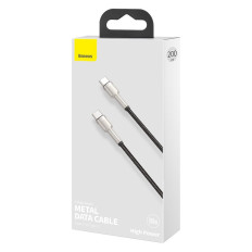 Kabel USB-C kabel - USB-C po pobočju kovin Power Power Dostava 100W 2M - črna