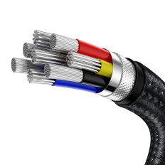 Kabel USB-C kabel - USB-C po pobočju kovin Power Power Dostava 100W 2M - črna