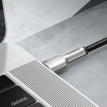 Kabel USB-C-kabel - USB-C Cafefule Metal Data Power Leverans 100W 2M - Svart