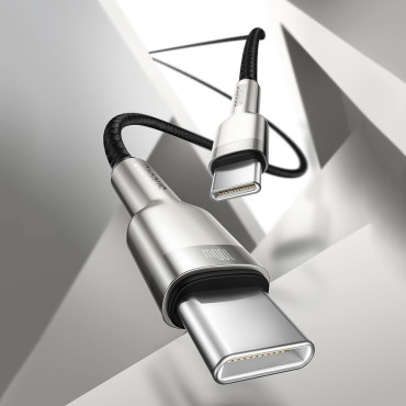 Kabel USB-C kabel - USB-C po pobočju kovin Power Power Dostava 100W 2M - črna