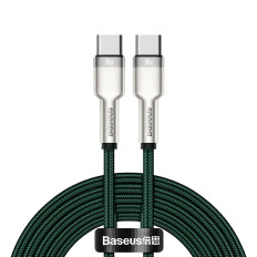 Kabeļu USB-C Cable - USB-C CAFULE metāla datu barošanas piegāde 100W 2m - zaļš