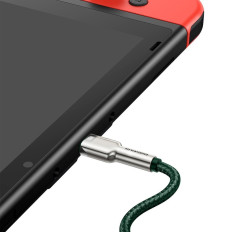 Kabeļu USB-C Cable - USB-C CAFULE metāla datu barošanas piegāde 100W 2m - zaļš