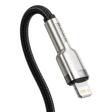 Kabelinė kabelis iPhone USB-C - Žaibas Cafule Metal Data Power Pristatymas 20W 1m - Juoda