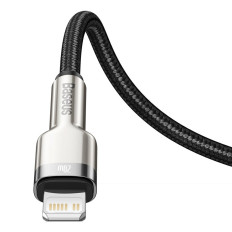 Kabelinė kabelis iPhone USB-C - Žaibas Cafule Metal Data Power Pristatymas 20W 1m - Juoda