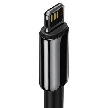 Káblový kábel v iPhone USB Iploce - Lightning 1m - celá čierna